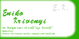 eniko krivenyi business card